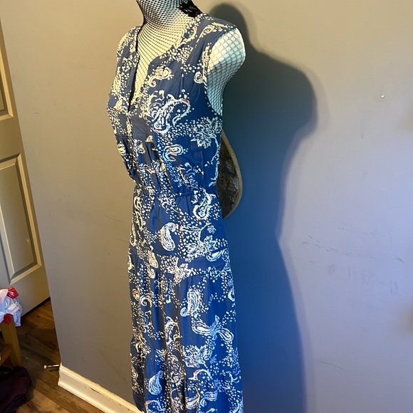 Daniel Rainn blue and paisley sleeveless day dress large NWOT - Picture 7 of 10